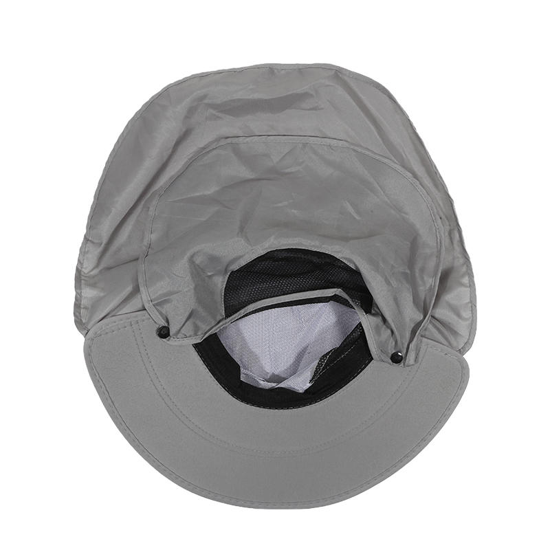 Outdoor Fisherman Hat Wide Brim Bucket Hat with Neck Cover Men Summer Breathable Mesh Sun Protection Visor Anti UV Cap Unisex