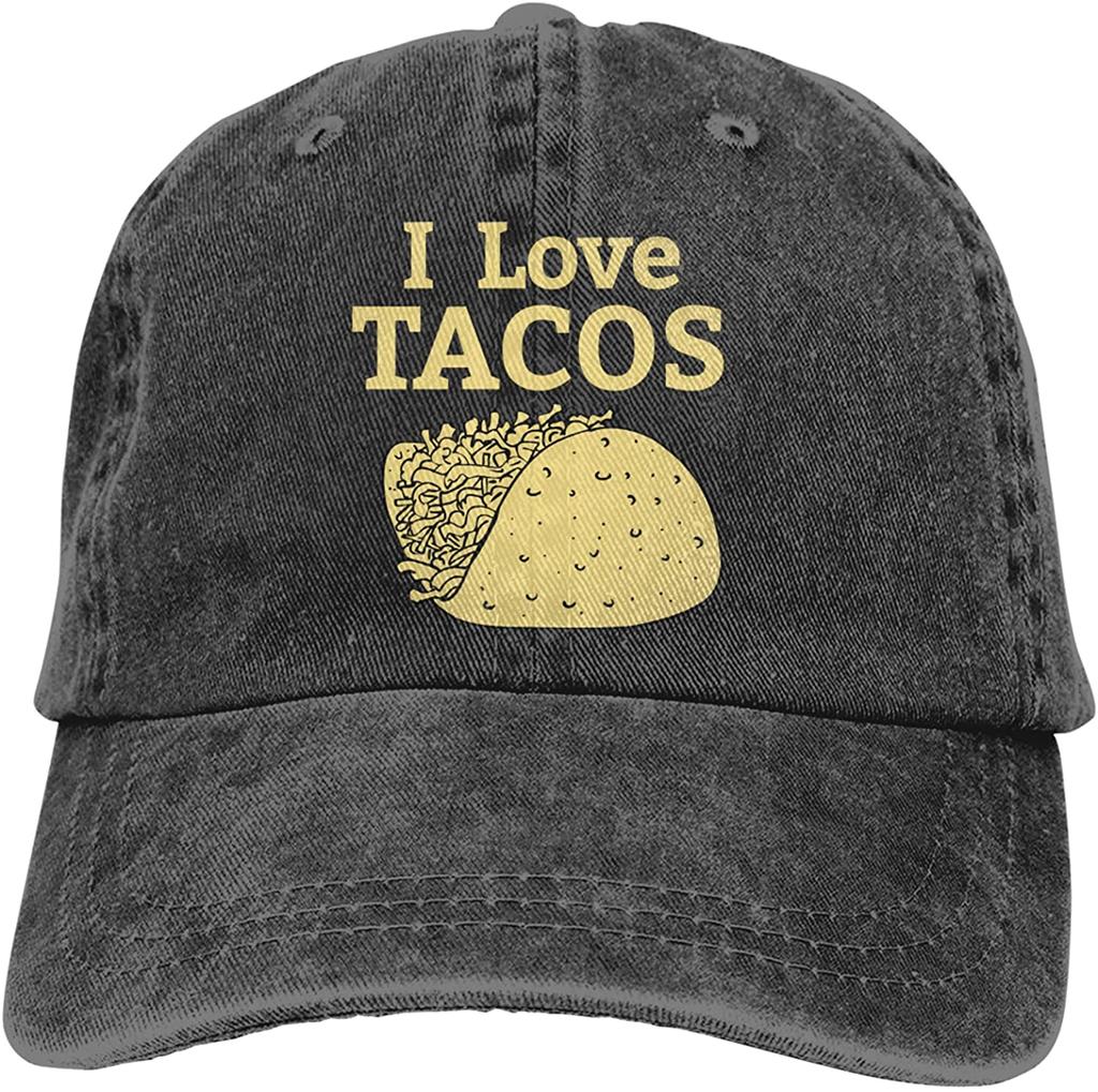 Шляпы дальнобойщика I Love Tacos, хлопковая низкопрофильная бейсболка, шапки унисекс, регулируемая потертая Snapback, винтажная шляпа для папы
