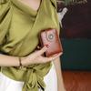 Portable Mini Lipstick Bag With Mirror, Small Cosmetic Bag With Button, Women'S Makeup Storage Case
