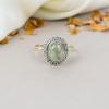 Пренит Драгоценный камень 925 Стерлинговое серебро Зеленый Драгоценный камень Овальная форма Украшения ручной работы для женщин