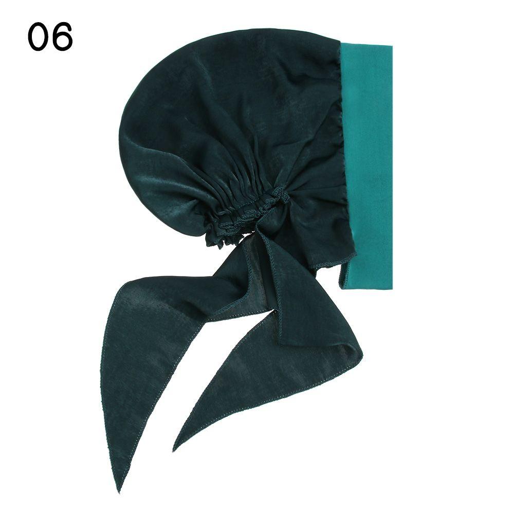 Fashion Headwear Pre-Tied Elastic Chemo Pirate Cap Hair Loss Hat Muslim Turban Cancer Head Scarf