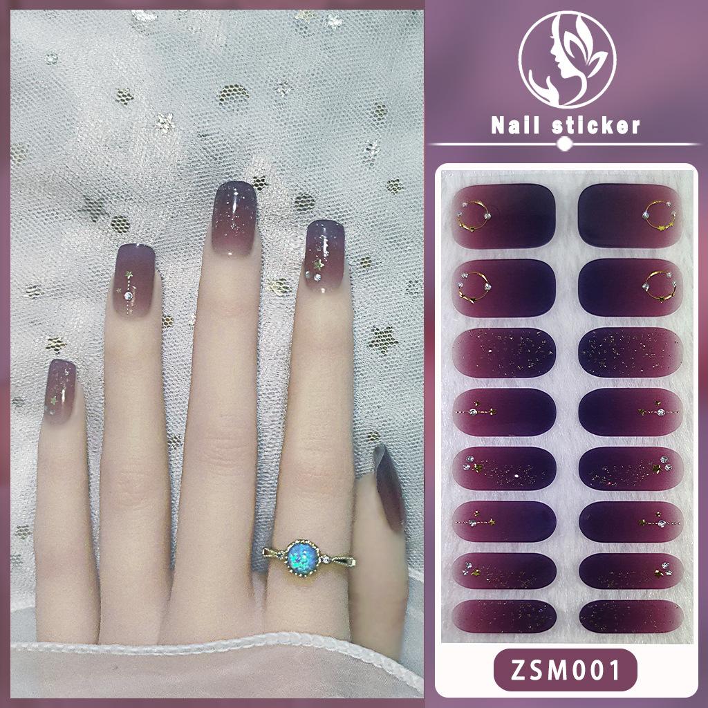 ZSM 3D Gel Nail Wraps, New Viral Elegant Style Waterproof Long Lasting Nail Stickers, No Top Coat Required