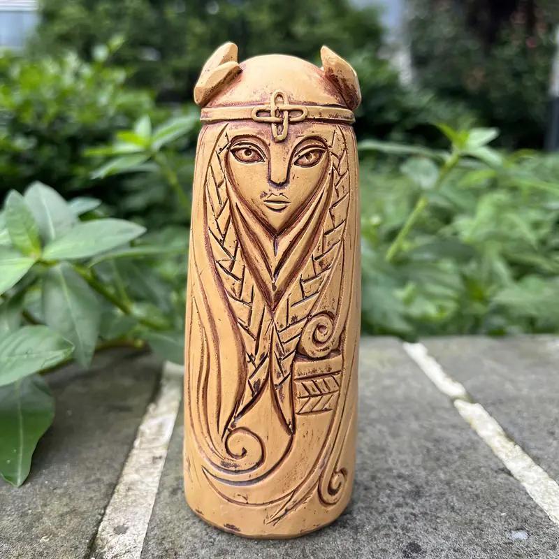 Статуя богини Фрейи викингов, смоляная скульптура, религиозная фигурка ангела, напольная, скандинавская алтарная скульптура для домашнего декора