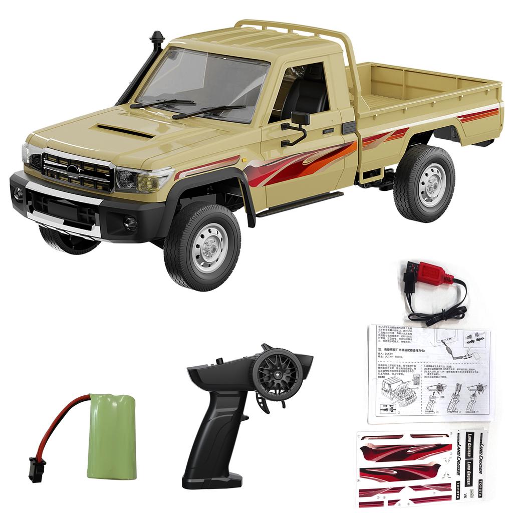 Remote Control Car, 2.4GHz Electric Vehicle with LED Lights, 1:14 Scale Rechargeable Pickup Truck