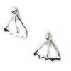 Les Trésors De Lily [M7340] - Silver Lobe Outline Earrings 'Triangles' Silver (rhodium-plated) - 15x13 Mm