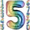 Number 5 Balloon - Multicolored - 100cm - Ideal Birthday - Party Decoration - Helium
