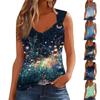 Womens Tank Top V Neck Basic Printed Casual Flowy Sleeveless Deep Side Cut Tops For Women