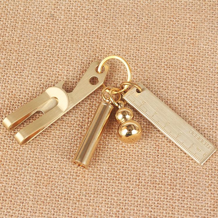 Retro Brass Straight Rulers Centimeter 6cm Metal Triangle Ruler Protractor Stationery Measuring Tool School Office Supplies
