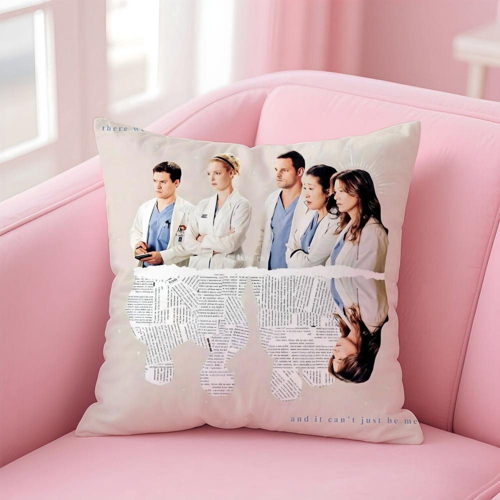 G-Greys Anatomy Cushion Cover Home & Car Multi-Scene Pillow Cover - Reversible, Soft & Durable for Daily Use