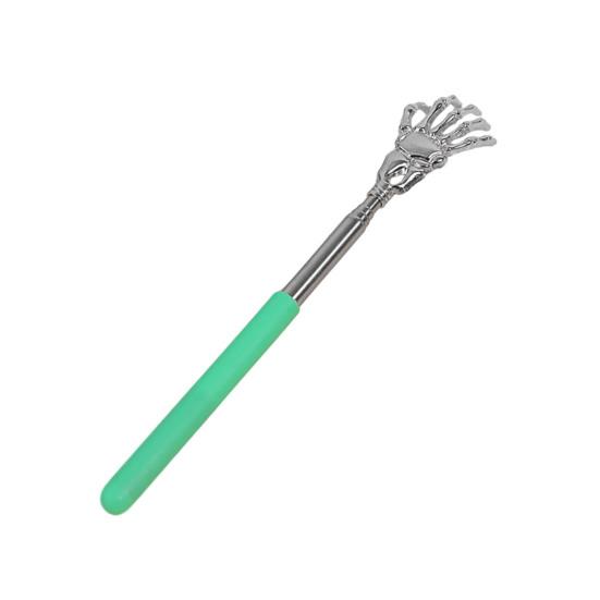 Раздвижная металлическая чесалка для спины с резиновыми ручками, портативный телескопический массажер для спины, инструмент для снятия зуда кожи, наполнитель для чулок для мужчин, женщин и детей