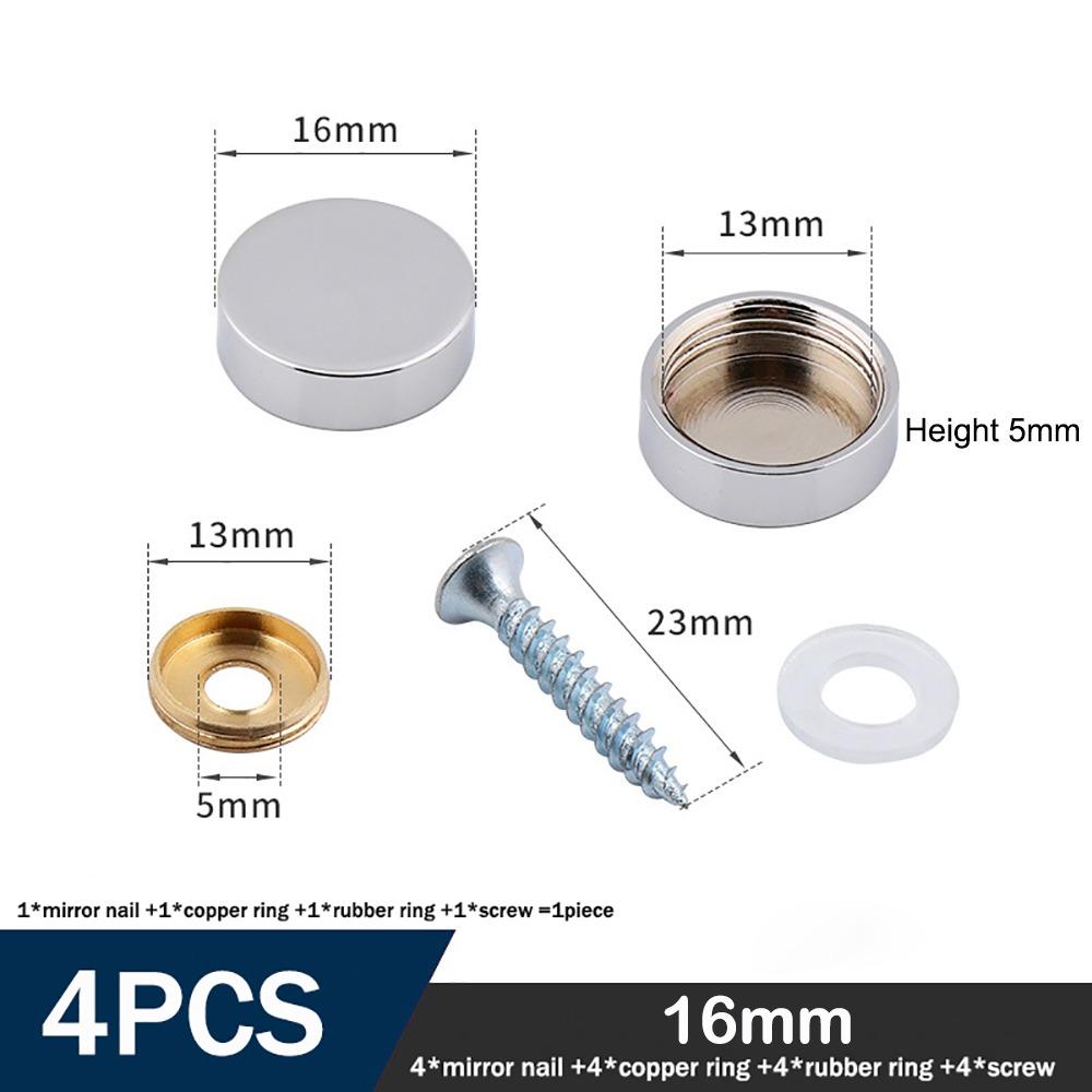 Furniture Hardware Copper Screws Decorative Cap Silver Multiple Sizes Nails Fasteners Mirror Fixing Nails Mirror