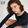 Gap Женский топ-henley с вышивкой логотипа
