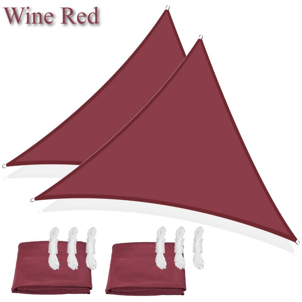 2Pack 5/3.6/3/2M Triangle Sun Shade Sail Waterproof UV Block Sun Shelter Awnings Canopy for Garden Yard Patio Sunscreen Sunsails