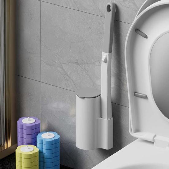 Одноразовая туалетная щетка со сменными насадками Настенный держатель Щетка для чистки с глубокими канавками Очиститель для ванной комнаты