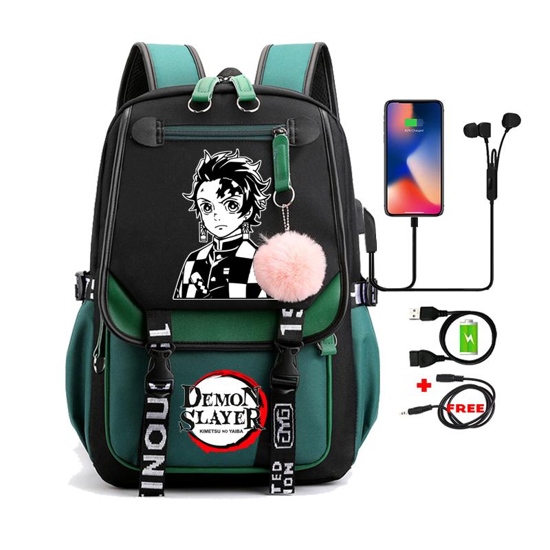 Рюкзак в стиле аниме «Убийца демонов» Nezuko Kawaii, школьная сумка с героями мультфильмов для взрослых, большая вместимость, манга для путешествий, ежедневные сумки для книг для девочек