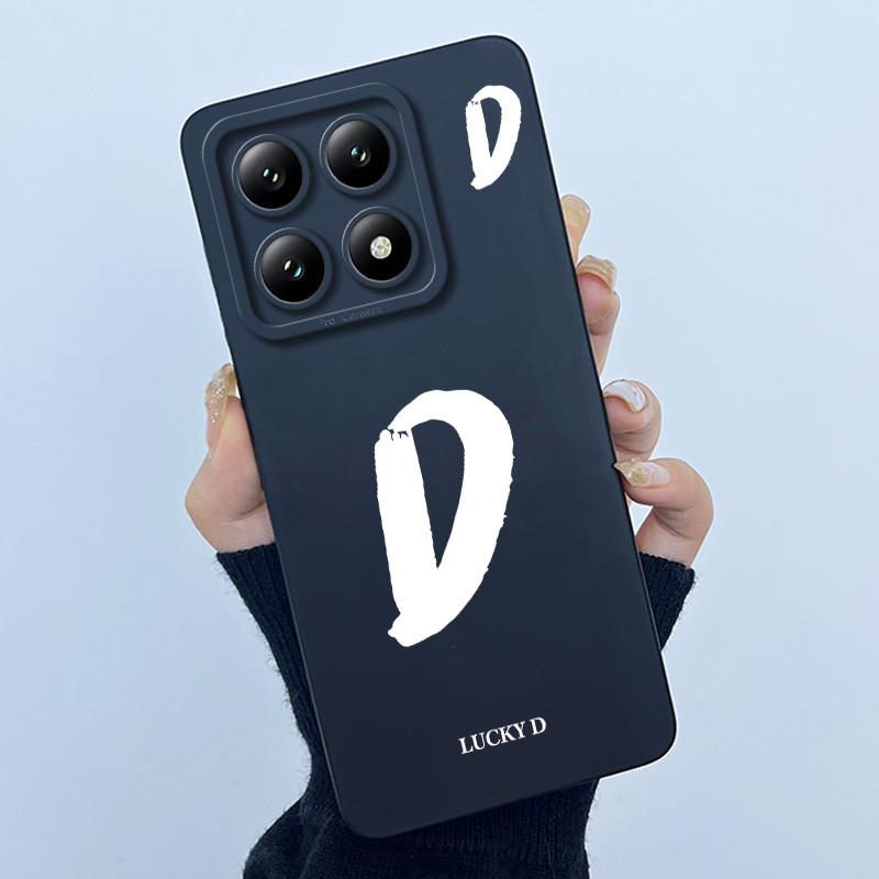 Cute Letters Case For Xiaomi 14T Pro Back Cover Camera Lens Protection Housing For Xiaomi14T 5G Soft Liquid Silicone Phone Bags