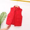 Зимний простой утолщенный жилет для девочек среднего и большого размера без рукавов с открытыми плечами