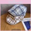 Винтажная клетчатая кепка-ньюсбой из хлопка и льна для летней защиты от солнца