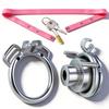 FRRK Stainless Steel Inverted Flat Chastity Cage with Elastic Bondage Strap 4 Sizes Arc Ring CBT SM Fetish Slave Games Sex ToyGood Product