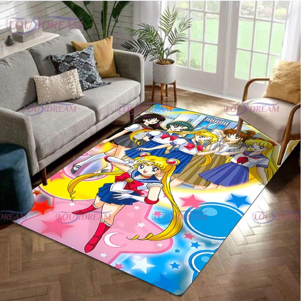 3D милые красочные коврики и ковры S-Sailor-M-Moon для гостиной, спальни, входа, большой площади, мягкий ковер, декоративный коврик