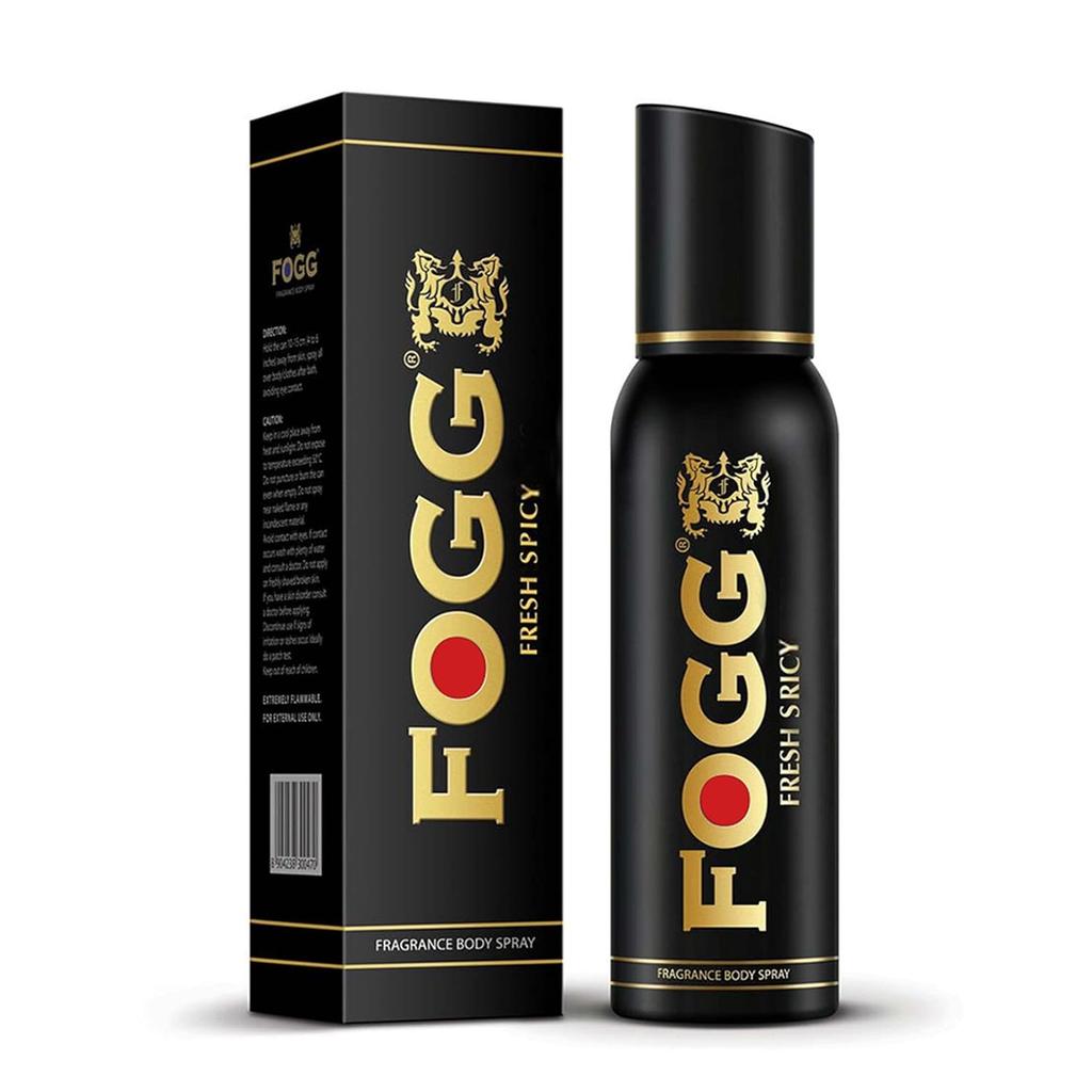 Fogg Fresh Spicy Premium No Gas Deodorant for Men, Long-Lasting Perfume Body Spray, 120 ml