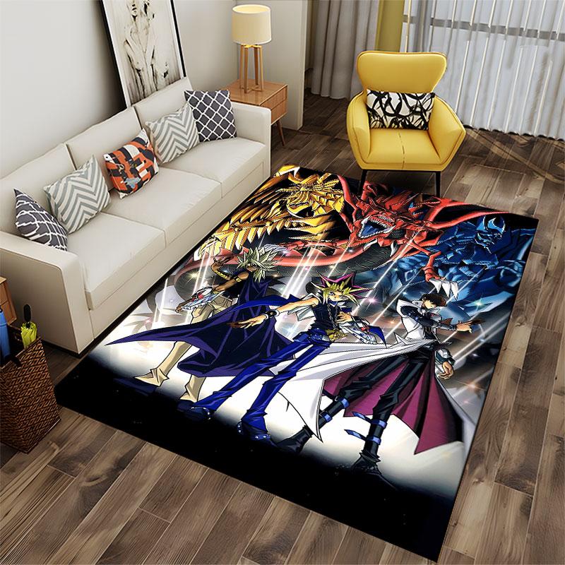 Anime Characters with Dragons Pattern suitable as a non-slip mat for the living room or bedroom sofa