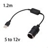 Кабель-преобразователь 5V USB A Male на 12V Female для автомобильного прикуривателя с чипом-усилителем, 10 Вт для GPS и камеры