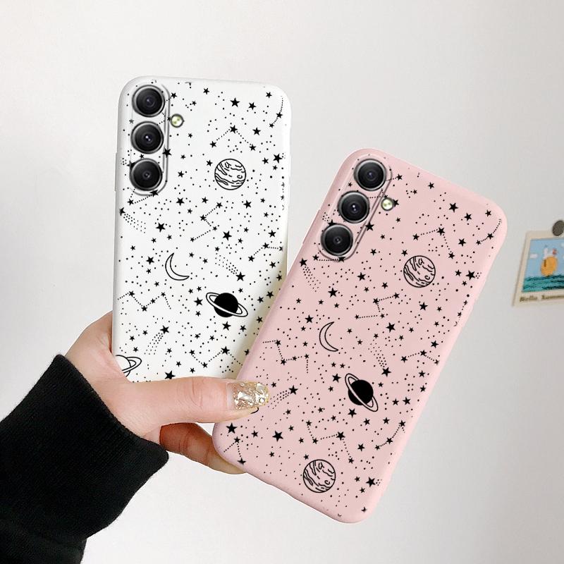 Мягкий силиконовый чехол с рисунком космических звезд для Samsung M35 A55 Xiaomi Redmi Note Poco C65 iPhone Huawei Honor Realme Camera Защитный противоударный чехол