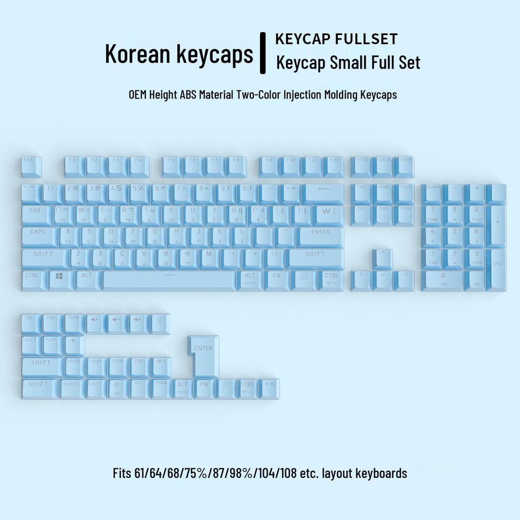 Korean Translucent Mechanical Keyboard Keycaps - Black & White