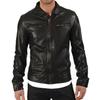 Мужская куртка из натуральной кожи ягненка черного цвета, стильная байкерская куртка-бомбер, верхняя одежда MJ 11