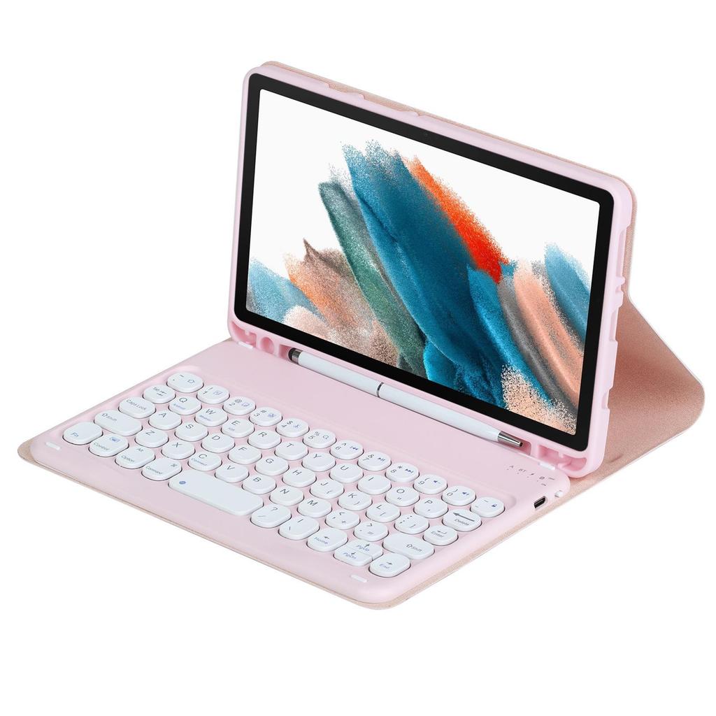 Совместимо с Samsung Galaxy Tab A11: Чехол со слотом для стилуса и круглой крышкой, Bluetooth-клавиатура для 8,7-дюймового планшета.