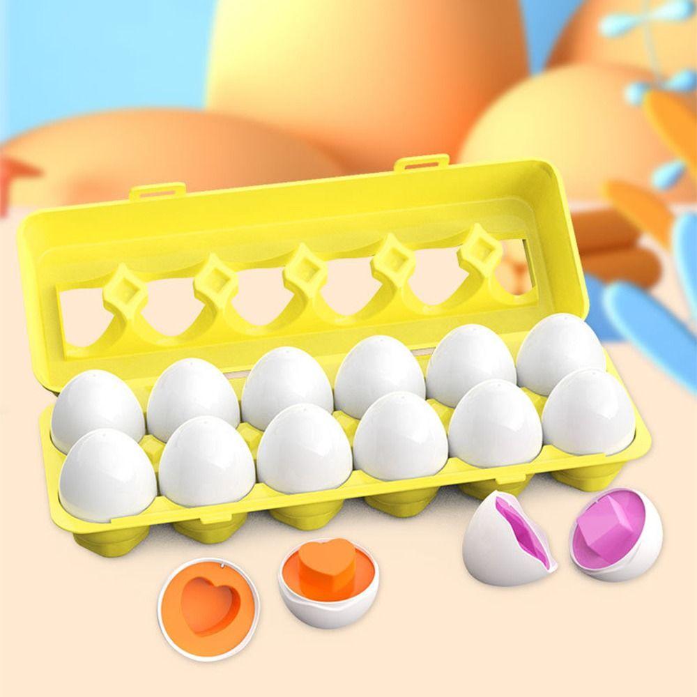 3D Matching Egg Play Set Plastic Easter Egg Educational Toys Montessori Learning