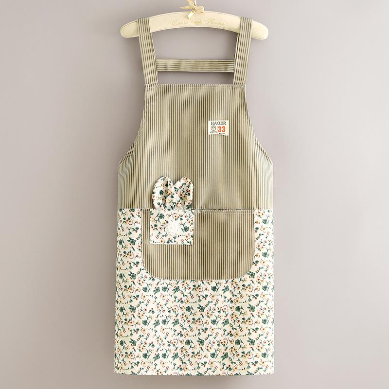 2025 Canvas Apron Women Cute Home Kitchen Anti-fouling Wear-resistant Breathable Cooking Apron Workwear with Large Pocket