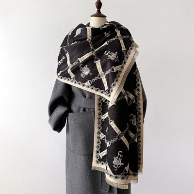 Корейская версия Пончо Шарф Осень Зима Роскошный Мужской Женский Длинная Шаль Толстый Теплый Двусторонний Накидка Буфанда Большое Одеяло