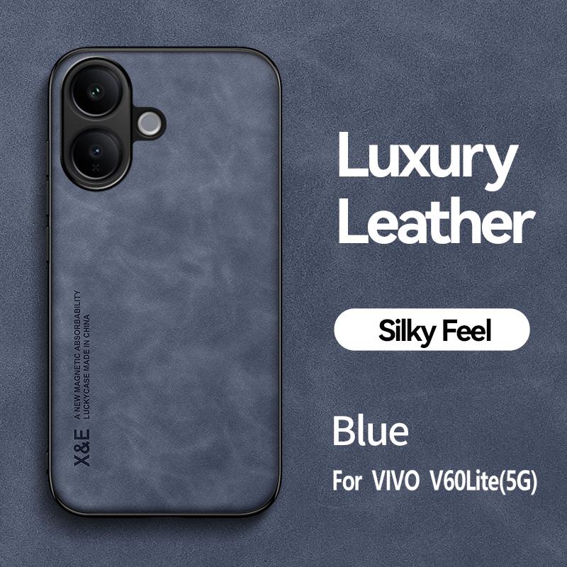 KEYSION Роскошный ретро чехол из искусственной ПУ кожи для VIVO V60 Lite 5G Мягкий силикон+ПК Противоударная задняя крышка для телефона для VIVO V60 Lite