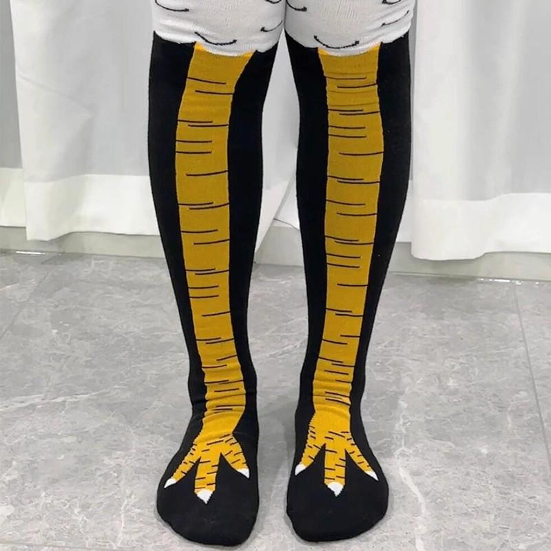 Мужские модные спортивные носки до икры с забавным принтом куриной лапы для весны и осени