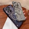 Роскошный блестящий чехол Magsafe для iPhone 11 12 13 14 15 16 Pro Max Plus Прозрачный магнитный бампер Бриллиантовая накладка