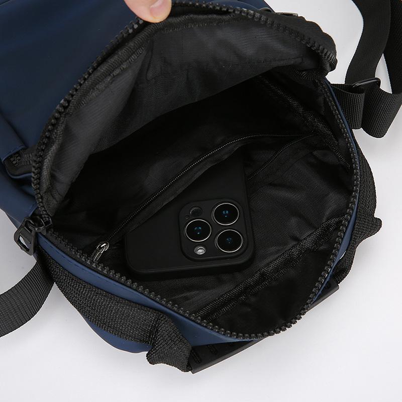 Men's Casual Messenger Sling - Small Oxford Crossbody Bag with Multiple Zipper Pockets