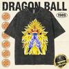 New Summer Dragon Ball Mens Vintage TShirt  Cotton Washed Retro Tops Print Heavyweight Men and women Matching Tee
