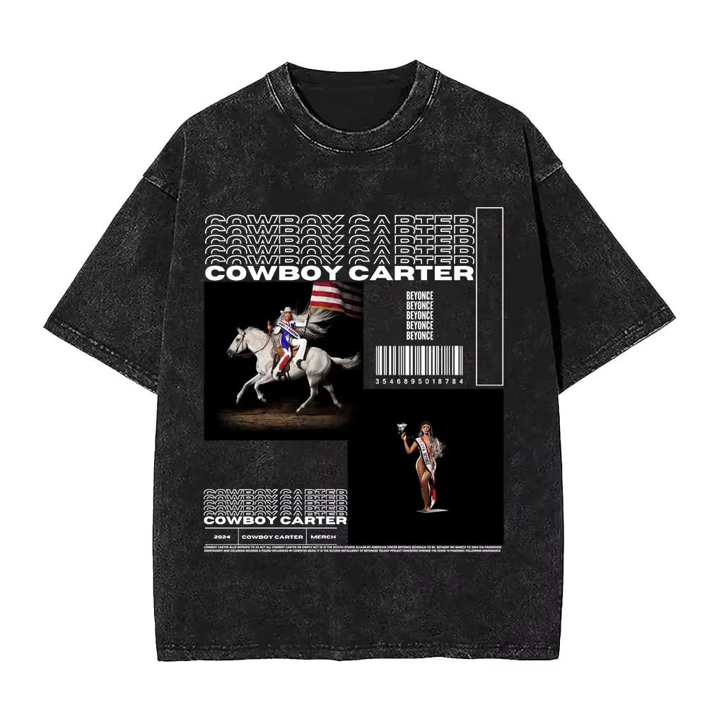 Retro Washed Beyonce Renaissance World Tour Tshirt Album Concert Music Tshirts Mens Women Casual Cotton Vintage T Shirts