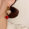 Модные блестящие серьги-подвески в виде листьев из красного бисера со стразами для женщин и девочек, легкие роскошные серьги-гвоздики, ювелирные изделия в подарок