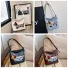Towel Dachshund Puppy Underarm Bag Solid Color Embroidery Shoulder Bag Creative   Women