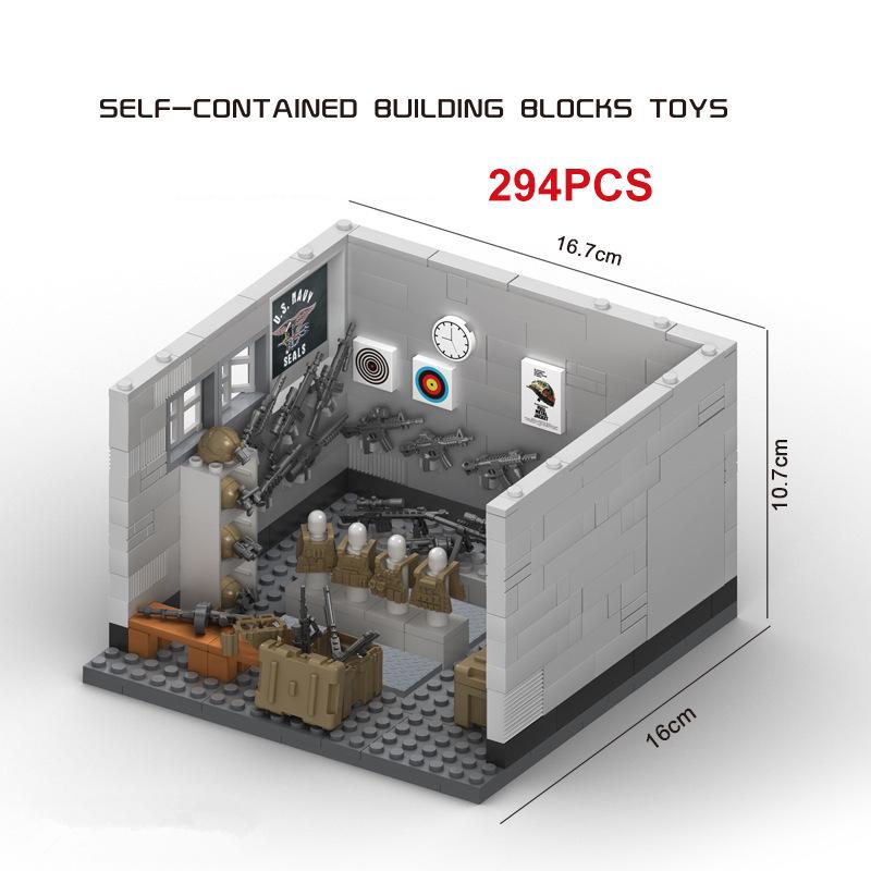 Militarys Equipment Storage Room Scene Watchtowers Command Bases Police Wire Mesh Stands Building Blocks Model Sets Bricks