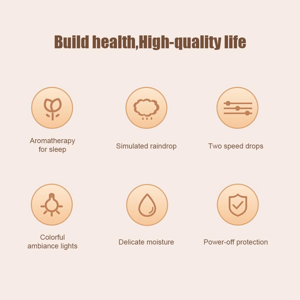 Увлажнитель дождевых облаков, капельница воды, 7 смен цветов, светодиодная подсветка, автоматическое отключение, 2 режима, 200 мл