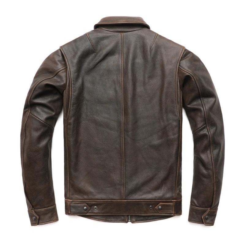 Super Men Leather Jacket Thick Soft Natural Cowhide Real Leather Coat
