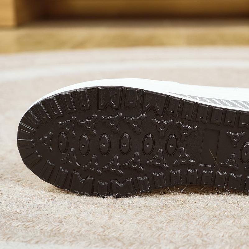 Women's Height Increase White Leather Wedge Sneakers Casual Thick Sole Loafers Girls Minimalist Maternity Shoes