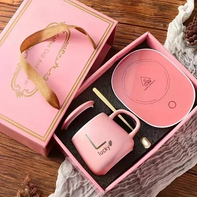 Набор кружек Рождественский подарок Простота Практичность Кружка-термос Применение в различных сценариях Теплые керамические кружки с ложкой и сумками-органайзерами