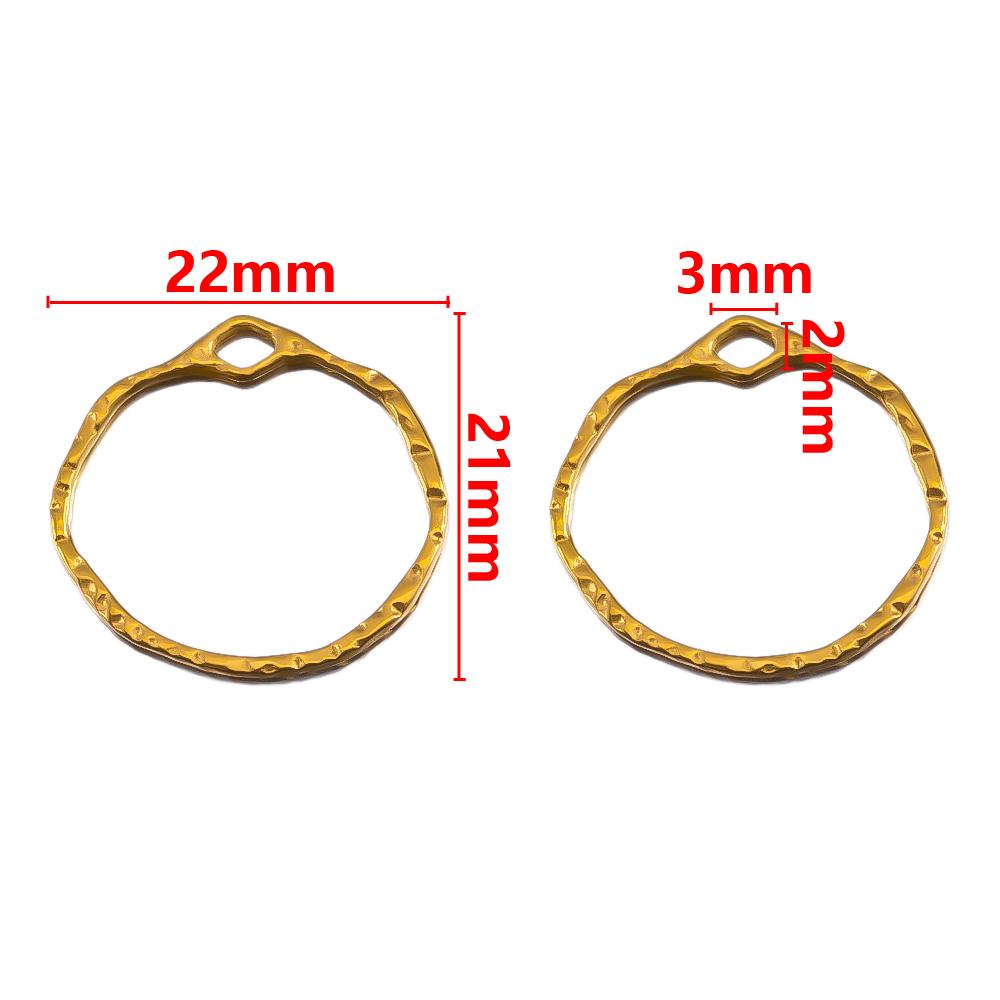 5pcs 304 Stainless Steel Irregular Heart Circle Hollow Charms Connectors for DIY Jewelry Findings Women Earrings Making Necklace