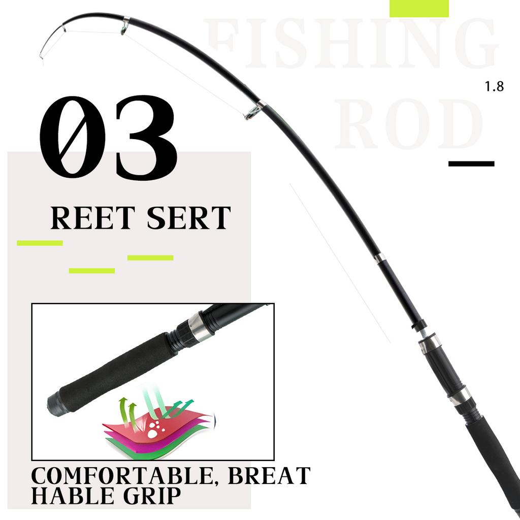 1.8m Dual-Use Double Telescopic Fishing Rod Combo Set EVA Handle Sea Freshwater Cross-Border Fishing Gear