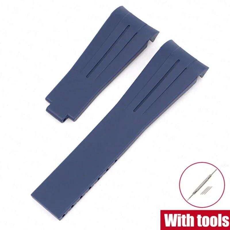 Резиновый ремешок для часов, подходит для Omega x Swatch Moonswatch, 20 мм, складная пряжка из нержавеющей стали для мужчин и женщин, изогнутый сменный ремешок для Rolex